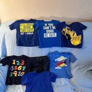 The Children's Place Blue and Multicolor Graphic T-Shirts Set